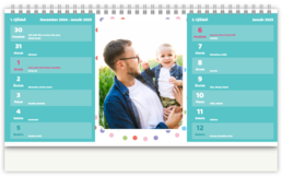 Stolní fotokalendář s vlastními jmény - Bodky chlapec