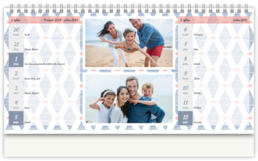 Stolní fotokalendář s vlastními jmény - Pattern blue