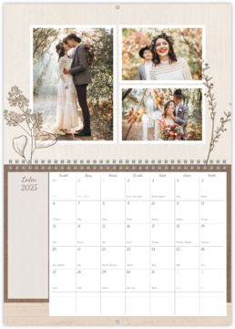 Nástenný plánovací fotokalendar - Svadba drevo