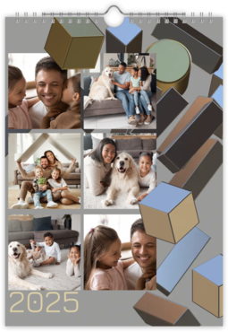 Fotokalendar nástenný mesačný na výšku z fotiek - 3D Metalický