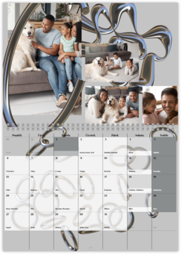 Nástenný plánovací fotokalendar - 3D Metalický