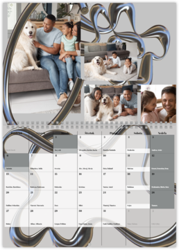 Nástenný plánovací fotokalendar - 3D Metalický