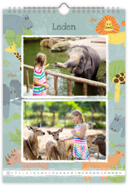 Fotokalendar nástenný mesačný na výšku z fotiek - Zoo
