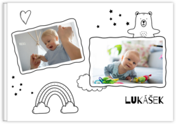 Fotokniha na šírku s pevnou väzbou a kvalitným papierom - Baby B&W