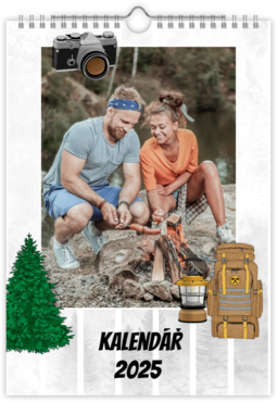 Fotokalendar nástenný mesačný na výšku z fotiek - Camping color