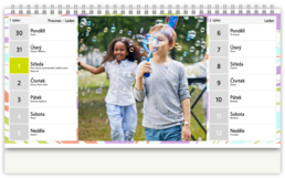 Stolní fotokalendář s vlastními jmény - Color Mosaik 
