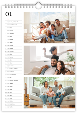Fotokalendar nástenný mesačný na výšku z fotiek - Family home