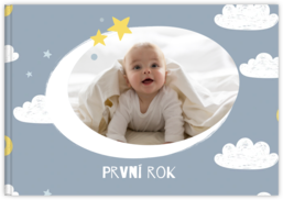 Fotokniha na šírku s pevnou väzbou a kvalitným papierom - Modrý baby