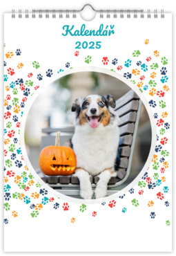 Fotokalendar nástenný mesačný na výšku z fotiek - Tlapky